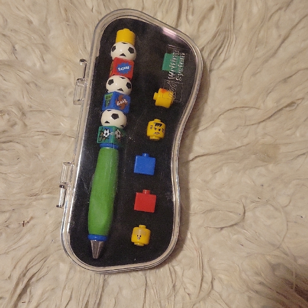 Kids Interchangeable Lego Soccer Pen Toy Set - Green